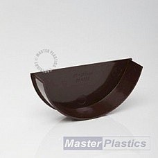 150mm Brown Half Round - Stop Ends Internal for Poly Pipe Industrial Gutter