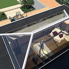 1000x1500 Aluminium UltraSky - White External - White Internal