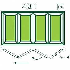 Made-to-Measure UPVC 4 Pane Bi-Fold Folding Door with 1 Fixed Panel - Custom Sizes, 'A' Rated, 5-Point Locking