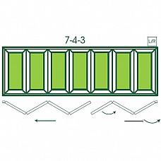 Made-to-Measure 7 Pane Bi-Fold Folding Sliding Door – A-Rated, Custom Sizes, 4-3 Split