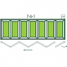 Made-to-Measure 7 Pane Bi-Fold Folding Sliding Door – 6 Bifold Panels + 1 Fixed Door, A-Rated, Custom Sizes