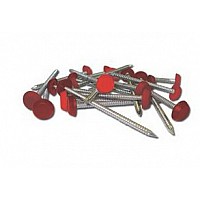 Stainless Steel Red 30mm Polytop Pins – Pack of 250 | Soffit, uPVC & Plastic Boards
