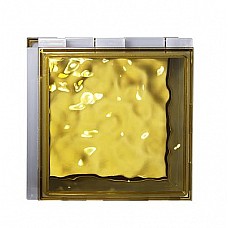 Orange Gloss Glass Like Finish Light Weight Glas Block Wall Effect  