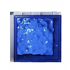 Ocean Blue Gloss Glass Like Finish Light Weight Glas Block Wall Effect 