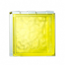 Yellow Silk Glass Like Finish Light Weight Glas Block Wall Effect 