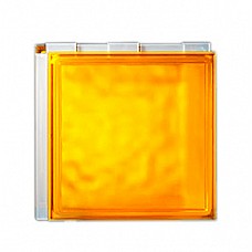 Orange Silk Glass Like Finish Light Weight Glas Block Wall Effect 