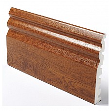 125mm UPVC Plastic Skirting with Sherwood Foil - 5m Length (18mm Thick)