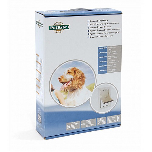 Petsafe / Staywell 620 Medium Aluminium Cat or Dog Door – White with Flexible Flap