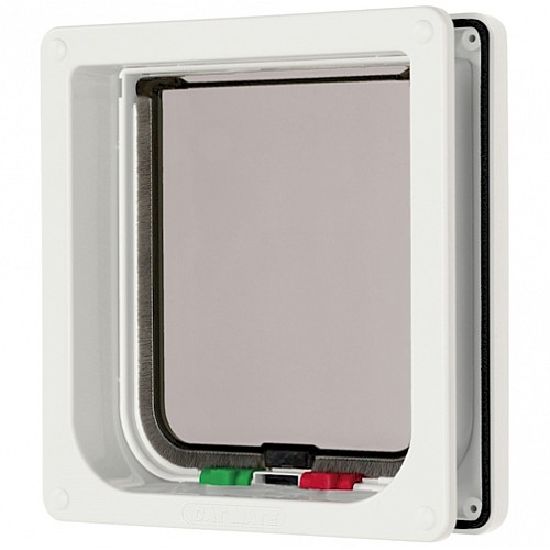 Catmate 235 4-Way Locking Cat Flap | Self Lining 50mm | Ideal for Thin Panels and Screens
