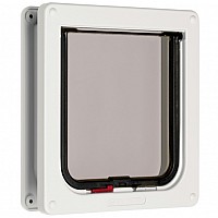 Cat Mate Standard Locking Cat Flap - 234 White | With Trimable Door Liner | Self Lining 50mm