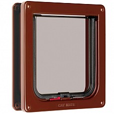 Cat Mate Standard Locking Cat Flap - 234 Brown | With Trimable Door Liner | Self Lining 50mm