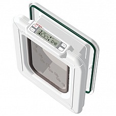 Cat Mate Elite 4-Way Locking Super Selective Cat Flap – White | 9¾" x 10" | Up to 3 Cats