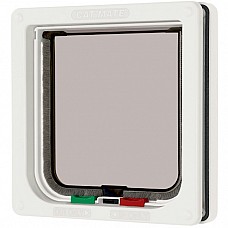 Catmate 309 4-Way Locking Cat Flap - White or Brown (Fits Panels up to 0.5")