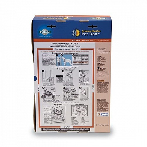 PetSafe Extreme Weather Energy Efficient Pet Door – Medium, White
