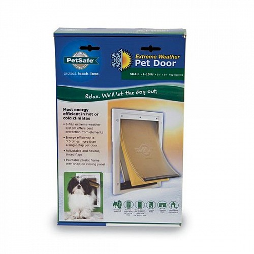 PetSafe Extreme Weather Energy Efficient Pet Door – Small, White