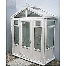 1.0m x 1.5m Gable Roof Porch with Half-Glazed uPVC Panels