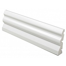 UPVC White Plastic Ogee Skirting Architrave - 70mm Deep x 5.3m Long x 18mm Thick