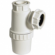 FloPlast 32mm Anti-Vac Bottle Trap – High Temperature White Polypropylene with Compression Outlets