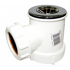 FloPlast Shower Trap 40mm x 19mm with Chrome Grid – High-Temperature Polypropylene