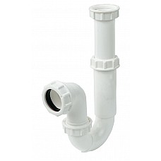 FloPlast 32mm Telescopic Bottle Trap – 76mm Seal, High Temperature White Polypropylene, Compression Outlets for Plastic & Copper Pipes