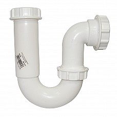 FloPlast 40mm Washing Machine Trap with 600mm Stand Pipe and Clips – High Temperature White Polypropylene